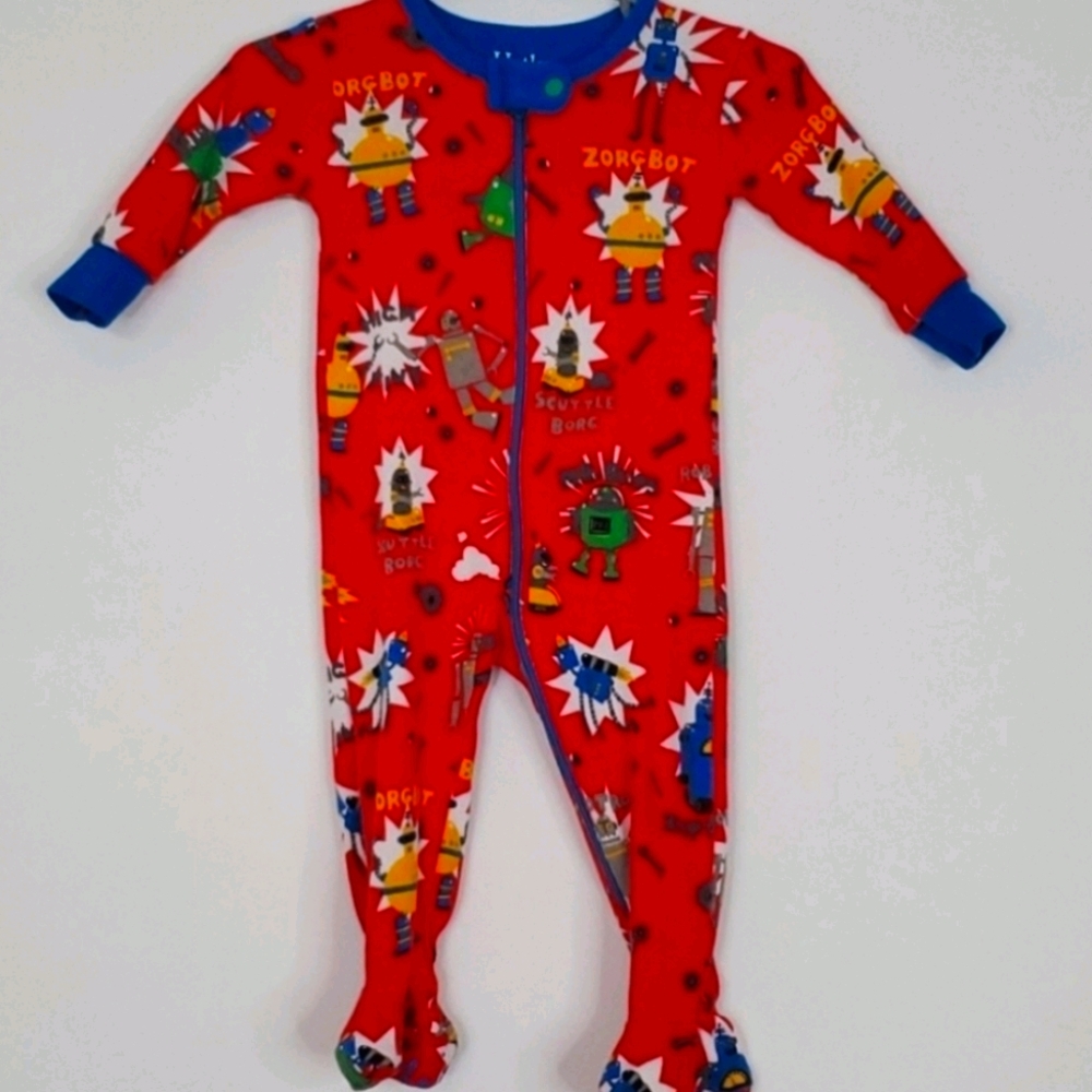 NWT {Hatley} Red Robot Zip Footed Jammie Sleeper